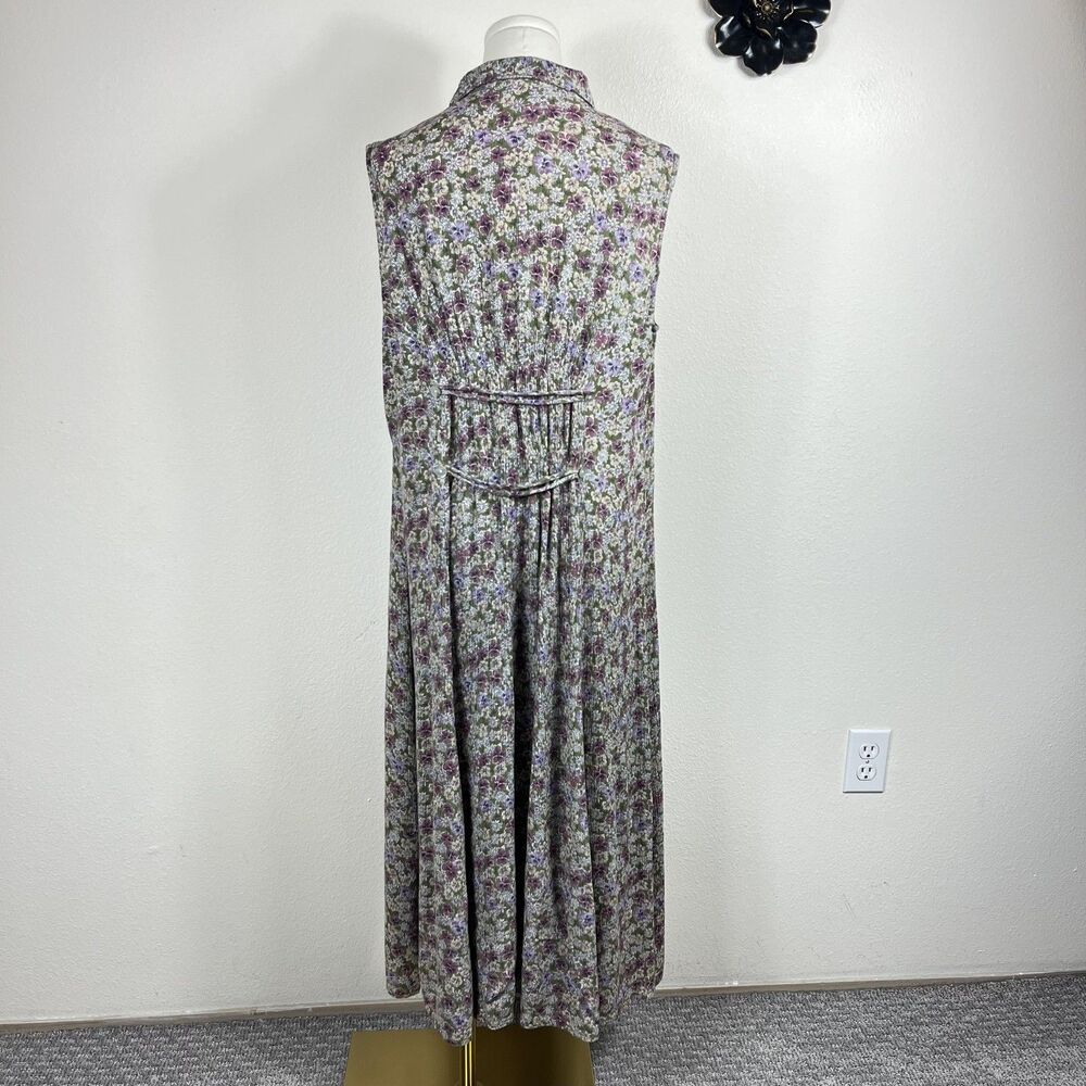 Vintage Betsy Lauren Dress Womens Medium Ditsy Floral Maxi Boho 90s Cottagecore - Picture 2 of 9